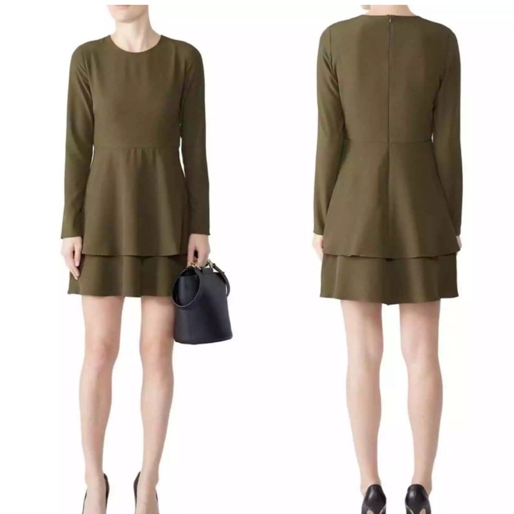 Hutch Anthropologie Cami Tiered Dress Olive Green